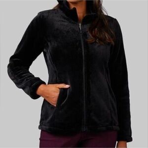 32 Degrees Black Super Soft Plush Faux Fur Teddy Zip Up Jacket